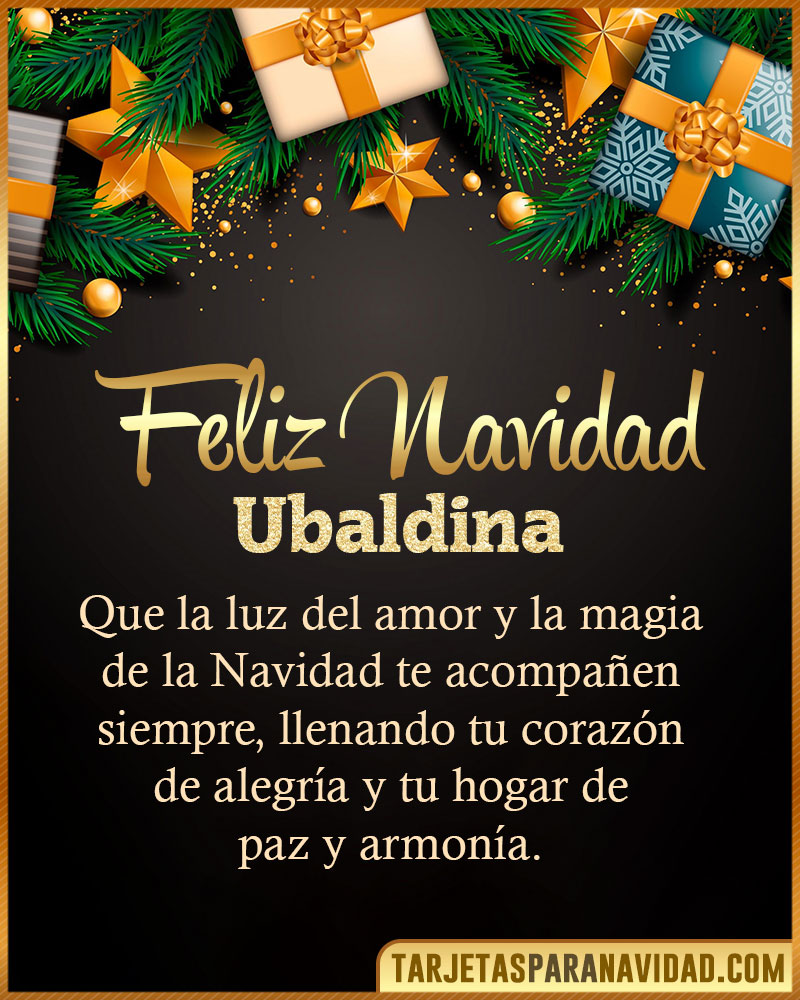 Imágenes con frases de Navidad para Ubaldina