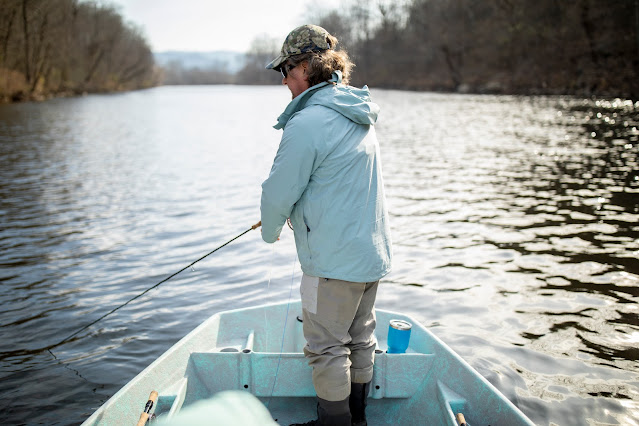 Brian Flechsig from Mad River Outfitters using a fly rod to fly fishing for musky