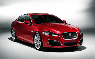 Jaguar XJ premium luxury sedan red color image 