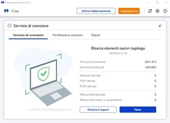 scansione pc con Malwarebytes