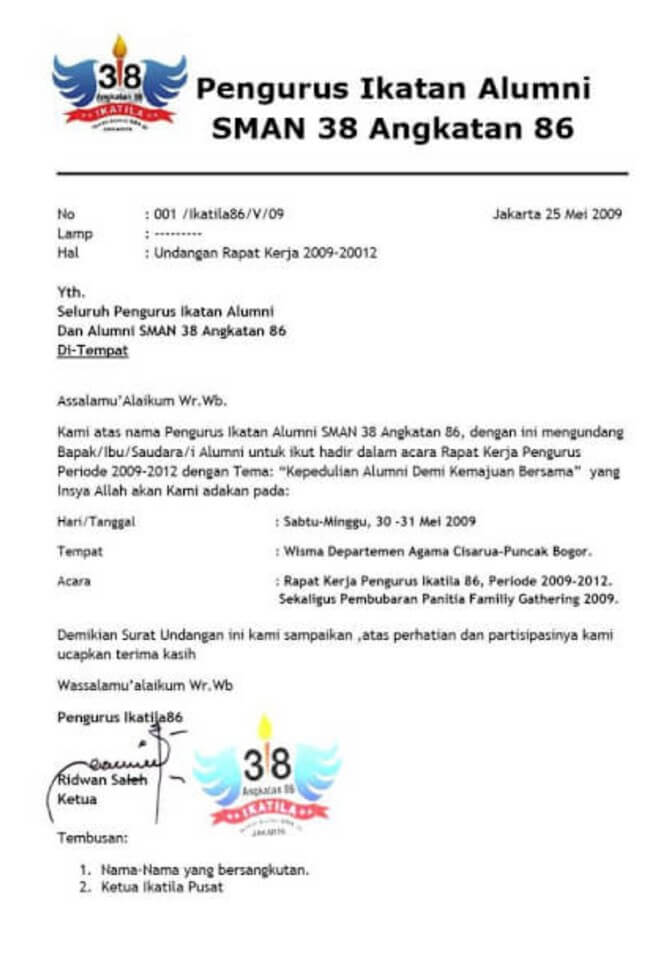 15+ Contoh Surat Undangan Untuk Berbagai Keperluan [+Doc 