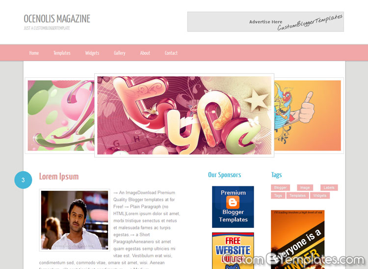 Ocenolis Magazine  Blogger Template