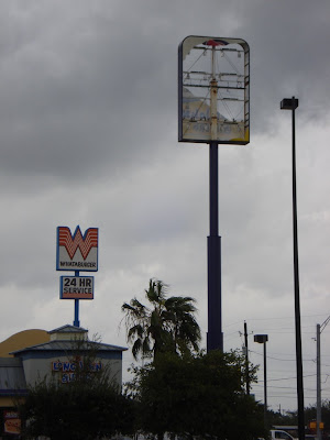 Dolly aftermath 5: busted Long John Silver's sign