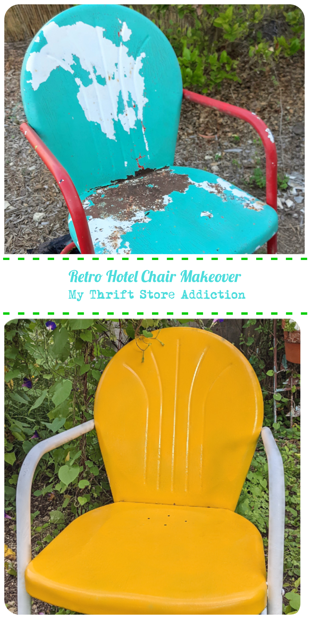 retro metal lawn chair makeover