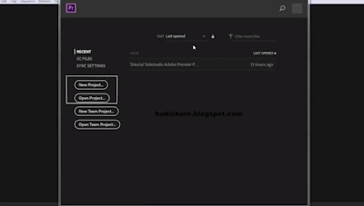 Menu utama  Adobe Premier Pro CC 2018