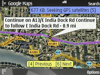 Google Maps Mobile Directions