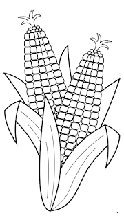 corn clipart black and white