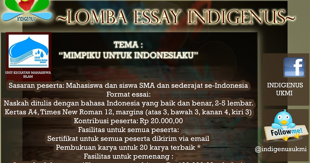 LOMBA ESSAY ~ INDIGENUS UKMI