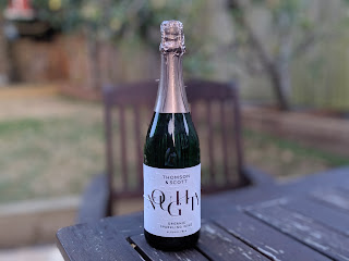 A bottle of Noughty in the garden