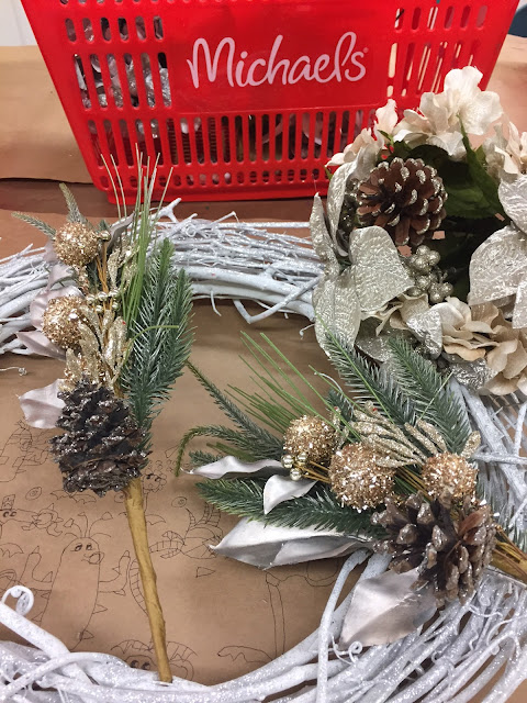 Supplies for a Christmas Wreath
