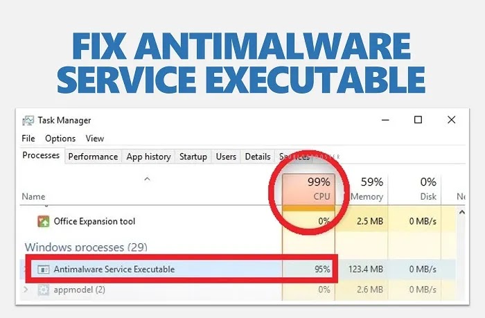 Fixing high RAM/CPU/Power consumption caused by Antimalware Service Executable with effective fixes. Optimize system performance now.