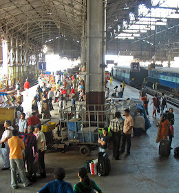 view of Mumbai train platform
