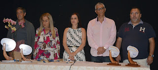 Na mesa de abertura da cerimônia: Carlos Veríssimo, Carminha Mangia, Helena Amaral – presidente da SOARTE, secretário de Cultura Márcio de Paula e o empresário Marco Zael