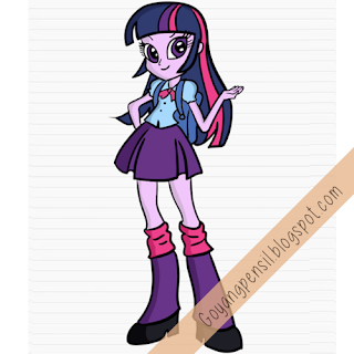 Cara Menggambar Kartun - Twilight Sparkle