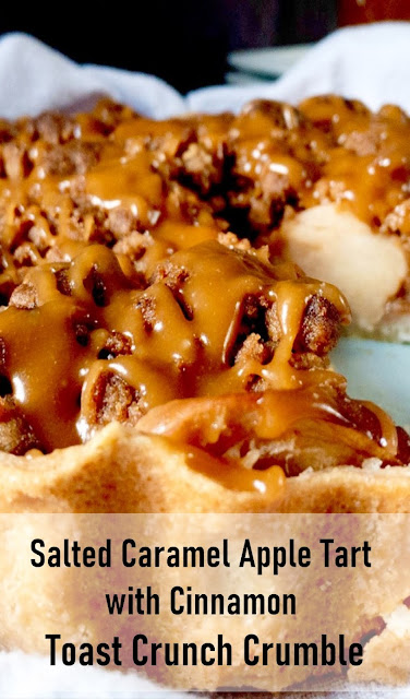 Salted Caramel Apple Tart with Cinnamon Toast Crunch Crumble