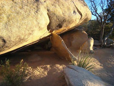 Sliver and boulder Joshua Tree National Park California