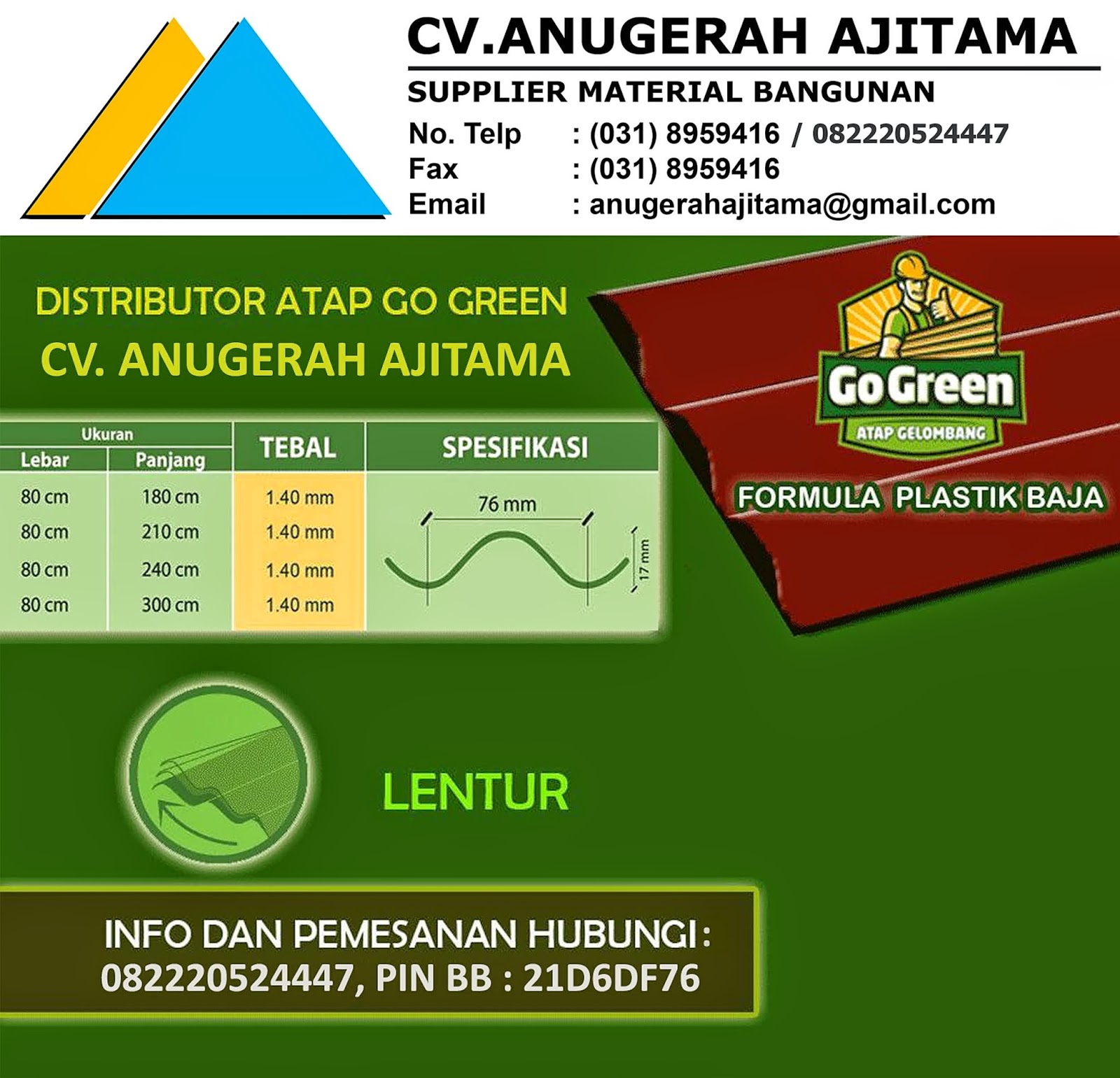 SUPPLIER BAHAN BANGUNAN  JUAL BAHAN BANGUNAN: JUAL ATAP 