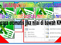 Download Aplikasi Excel Cara memberi warna merah secara otomatis jika nilai anak di bawah KKM