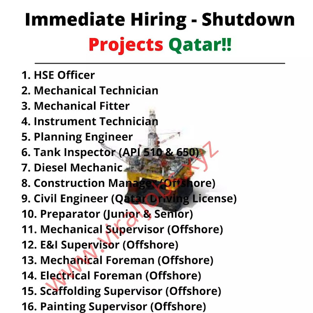 Immediate Hiring - Shutdown Projects Qatar!!