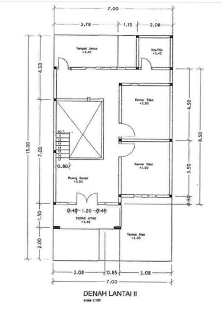  Contoh  Desain Rumah  Tipe 90  Luas Tanah  7x15 m2 2  Lantai  