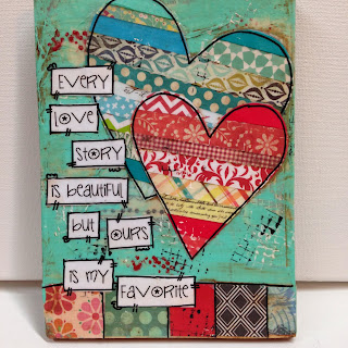 every love story is beautiful but ours is my favorite, mixed media, mixed media hearts, hearts, aqua heart, wall decor