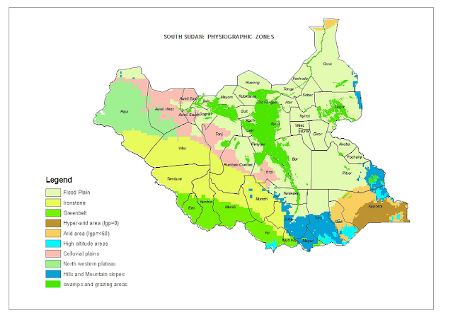 Mapas Geográficos do Sudão do Sul