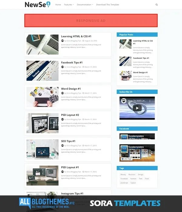 Free [New SEO] Responsive Premium Blogger Template Download