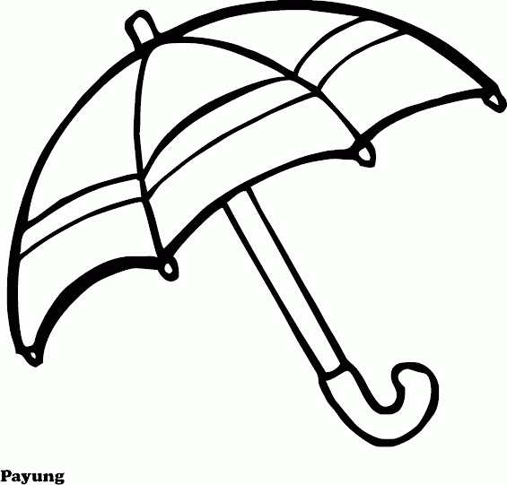 Mewarnai Gambar Payung, Musim Hujan Soalnya :) - Contoh 