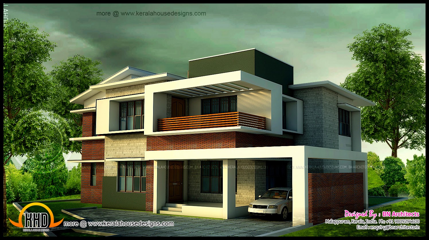  5  Bedroom  modern home  in 3440 Sq feet floor plan  