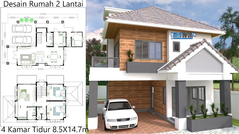 43+ Desain Rumah Minimalis Modern 2 Lantai Kamar, Paling Dicari!