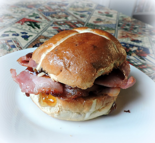 Hot Cross Bacon Sandwich