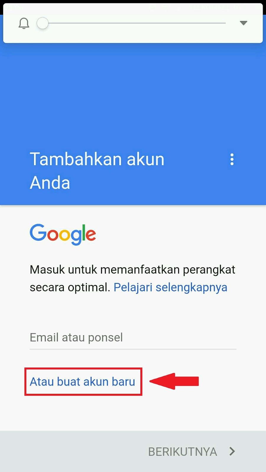 Contoh Cara Daftar  Email  Gmail Baru  di Hp Android Lengkap 