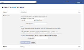Create your Username on facebook ScreenShot