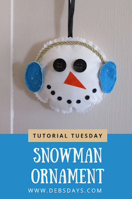 Homemade Fabric Snowman Christmas Tree Ornament Sewing Project