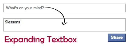 Facebook like Expanding Textbox with Jquery.