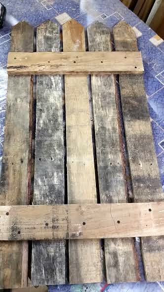 join pallet pickets with a cross board and screws