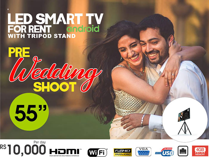 The TV to show your pre-wedding shoot.