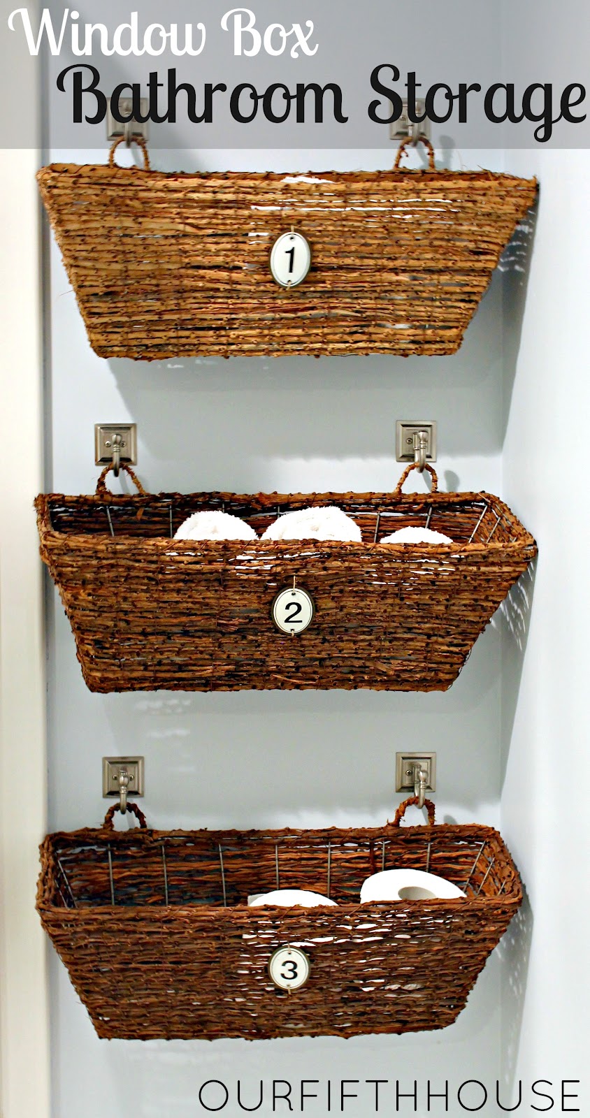 ... these wicker window boxes I turned into bathroom storage containers