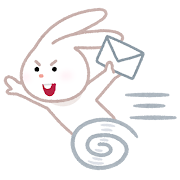 足の早いウサギがメールを運ぶイラスト