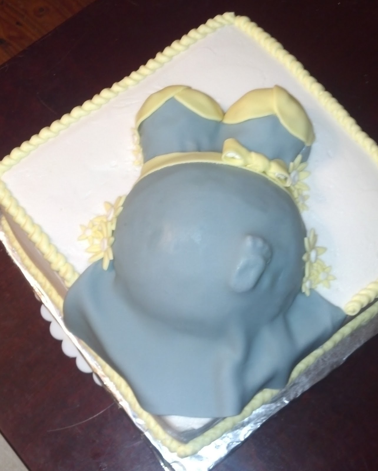 Displaying 20> Images For - Yellow And Gray Baby Shower Cake...