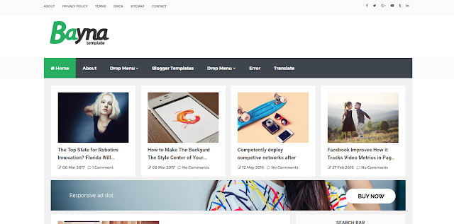 Bayna Professional Responsive Blogger Template Free Download