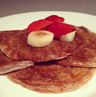 Strawberry Banana Protein pancakes Recipe