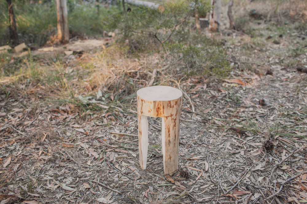 australian timber pine stool