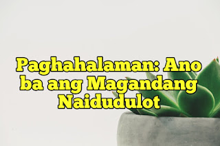 Paghahalaman: Ano ba ang Magandang Naidudulot