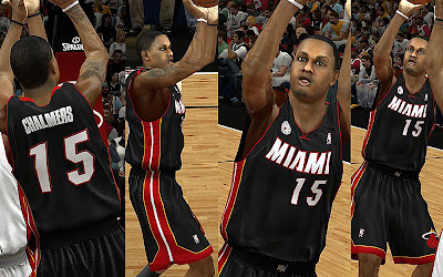 NBA 2K13 Miami Heat Default Away Jersey Mods