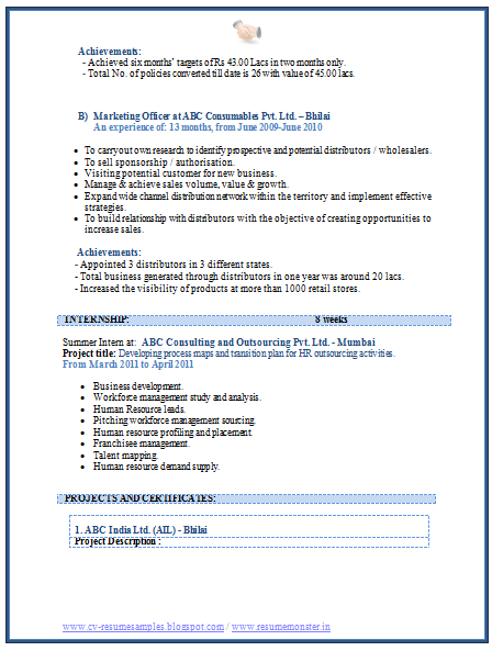 Download Now MBA Marketing Experience Resume Sample