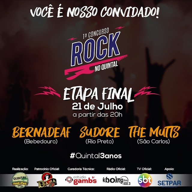 #VEMGENTE FINAL DO "ROCK NO QUINTAL" É NESTE DOMINGO!