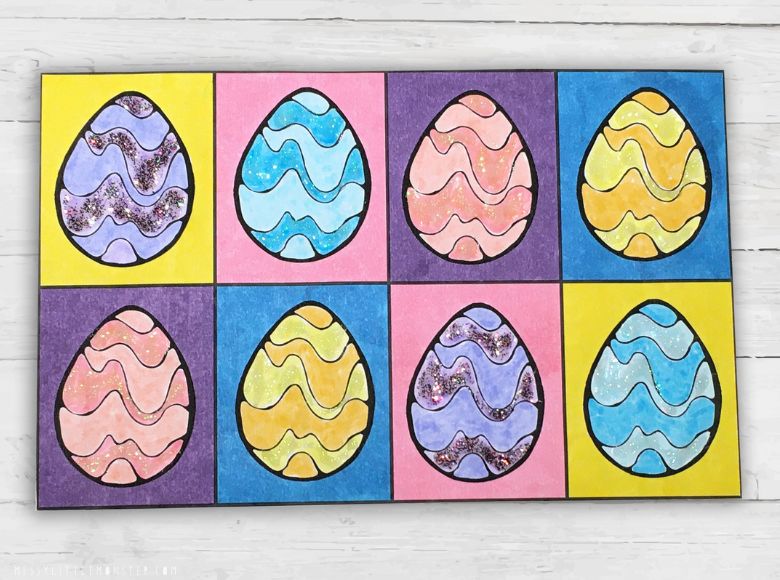 Easter egg pop art craft