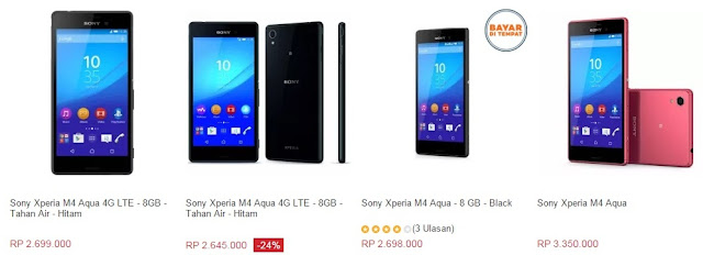 Harga HP Sony Xperia M4 Aqua Tahun 2017 Lengkap Dengan Spesifikasi, Layar 5 inchi, 4G LTE, RAM 2GB, Kamera 13 MP