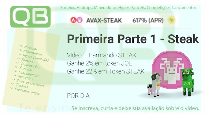 CanalQb - Swap - JOE e STEAK infinito - Farmando em APR de ~600% - AVAX-STEAK - Parte1